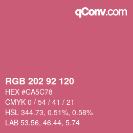 Color code: RGB 202 92 120 | qconv.com