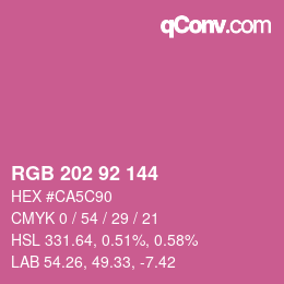 カラーコード: RGB 202 92 144 | qconv.com