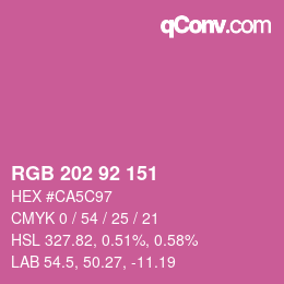 カラーコード: RGB 202 92 151 | qconv.com