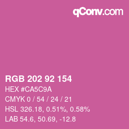 カラーコード: RGB 202 92 154 | qconv.com