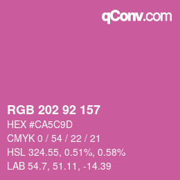 カラーコード: RGB 202 92 157 | qconv.com