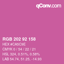 カラーコード: RGB 202 92 158 | qconv.com
