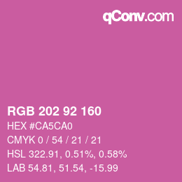 カラーコード: RGB 202 92 160 | qconv.com