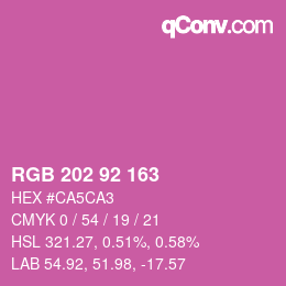 カラーコード: RGB 202 92 163 | qconv.com