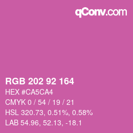 カラーコード: RGB 202 92 164 | qconv.com