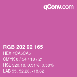 カラーコード: RGB 202 92 165 | qconv.com