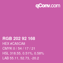Color code: RGB 202 92 168 | qconv.com