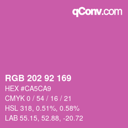カラーコード: RGB 202 92 169 | qconv.com