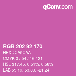 カラーコード: RGB 202 92 170 | qconv.com