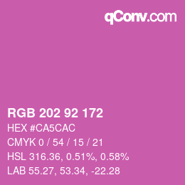 カラーコード: RGB 202 92 172 | qconv.com