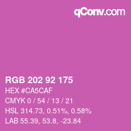 カラーコード: RGB 202 92 175 | qconv.com