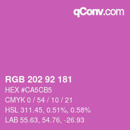 Color code: RGB 202 92 181 | qconv.com