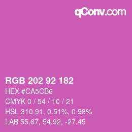 カラーコード: RGB 202 92 182 | qconv.com