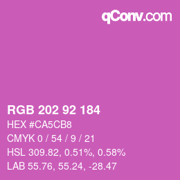 カラーコード: RGB 202 92 184 | qconv.com