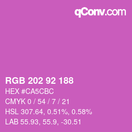 カラーコード: RGB 202 92 188 | qconv.com