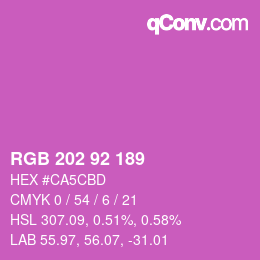 カラーコード: RGB 202 92 189 | qconv.com
