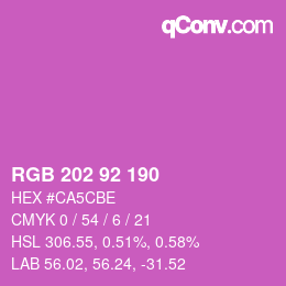 カラーコード: RGB 202 92 190 | qconv.com