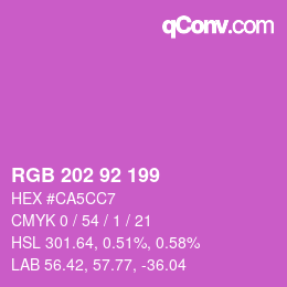 カラーコード: RGB 202 92 199 | qconv.com