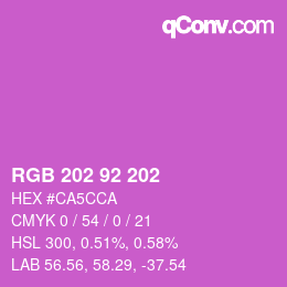 カラーコード: RGB 202 92 202 | qconv.com