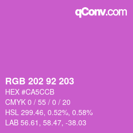 カラーコード: RGB 202 92 203 | qconv.com