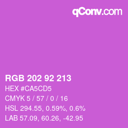 Color code: RGB 202 92 213 | qconv.com
