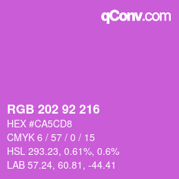 カラーコード: RGB 202 92 216 | qconv.com