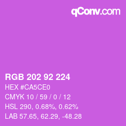 カラーコード: RGB 202 92 224 | qconv.com