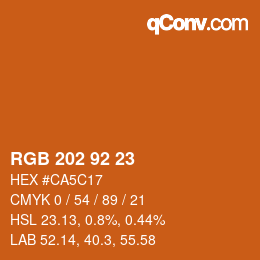 カラーコード: RGB 202 92 23 | qconv.com