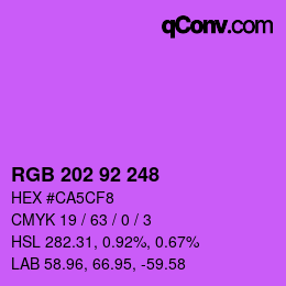 カラーコード: RGB 202 92 248 | qconv.com