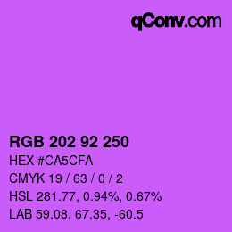 カラーコード: RGB 202 92 250 | qconv.com