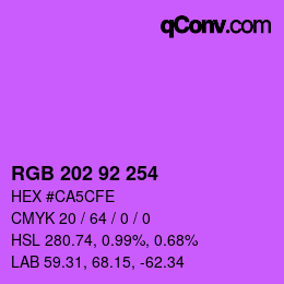 カラーコード: RGB 202 92 254 | qconv.com