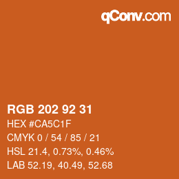カラーコード: RGB 202 92 31 | qconv.com