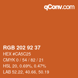 カラーコード: RGB 202 92 37 | qconv.com