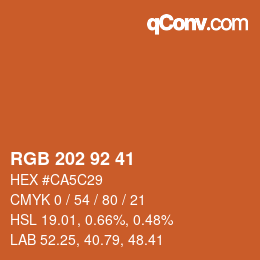 カラーコード: RGB 202 92 41 | qconv.com
