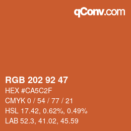 カラーコード: RGB 202 92 47 | qconv.com