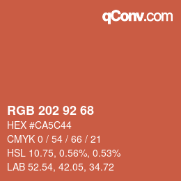 カラーコード: RGB 202 92 68 | qconv.com