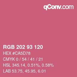 カラーコード: RGB 202 93 120 | qconv.com