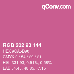 カラーコード: RGB 202 93 144 | qconv.com