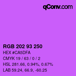 Color code: RGB 202 93 250 | qconv.com