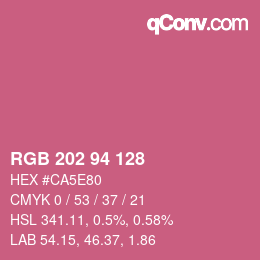 Color code: RGB 202 94 128 | qconv.com