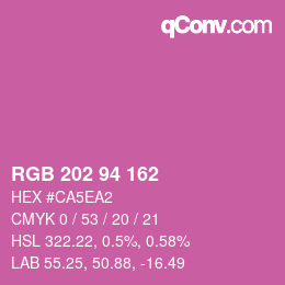Color code: RGB 202 94 162 | qconv.com