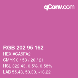 カラーコード: RGB 202 95 162 | qconv.com