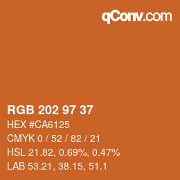 カラーコード: RGB 202 97 37 | qconv.com