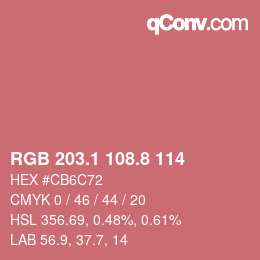Color code: RGB 203.1 108.8 114 | qconv.com