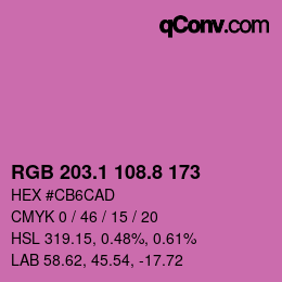 カラーコード: RGB 203.1 108.8 173 | qconv.com