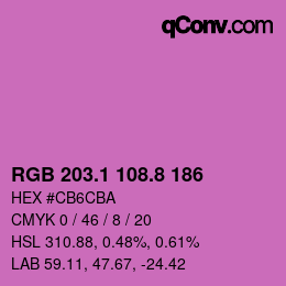 カラーコード: RGB 203.1 108.8 186 | qconv.com