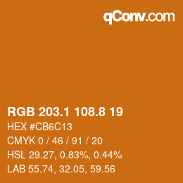 Color code: RGB 203.1 108.8 19 | qconv.com
