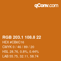 Color code: RGB 203.1 108.8 22 | qconv.com