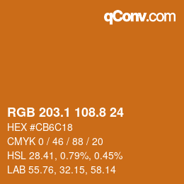 Color code: RGB 203.1 108.8 24 | qconv.com