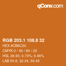 Color code: RGB 203.1 108.8 32 | qconv.com